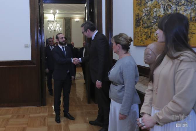 La délégation d'Ararat Mirzoyan a rencontré le Président de la République de Serbie 
