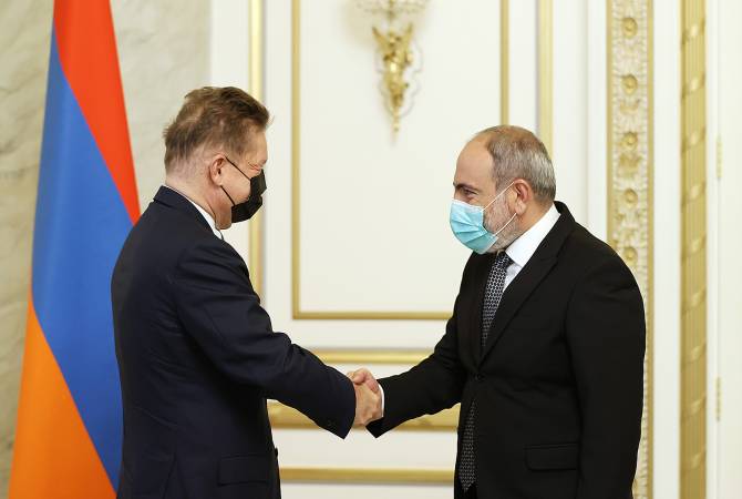 رئيس وزراء أرمينيا نيكول باشينيان يستقبل مدير غازبروم أليكسي ميلر وبحث التعاون في مجال الطاقة