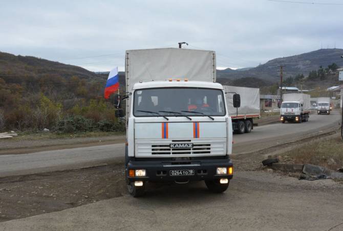 Rus barış güçleri, Dağlık Karabağ'a 9 tondan fazla insani yardım malzemeleri teslim etti