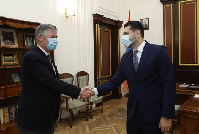 Le vice-Premier ministre Matevosyan a reçu le directeur du bureau arménien de la Banque 
asiatique de développement  
