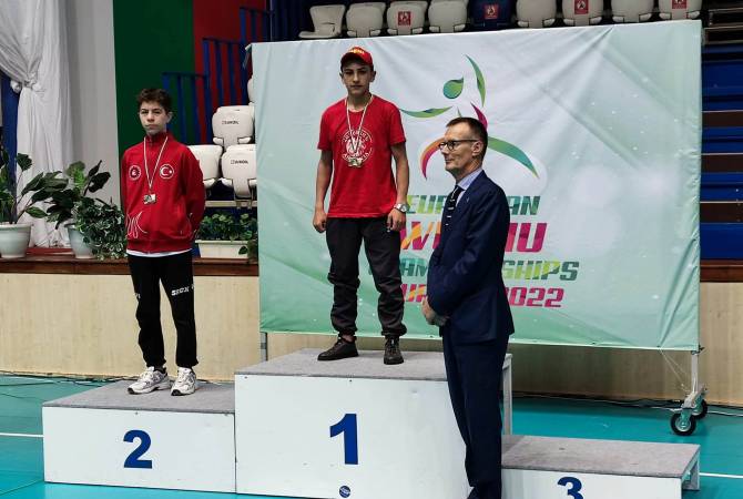 16-летний спортсмен из Гюмри с чемпионата Европы по ушу вернулся с золотой медалью

