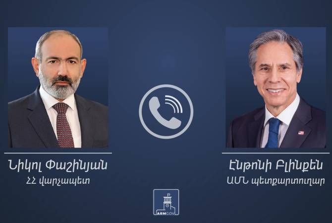 Le Premier ministre Pashinyan a eu un entretien téléphonique avec Antony Blinken

