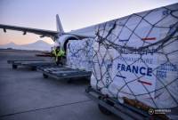 أول طائرة تنقل مساعدات إنسانية من فرنسا تصل لأرمينيا-كما وعد الرئيس الفرنسي إيمانويل ماكرون-