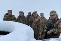 Armenian Defense Minister visits new military positions in south-eastern direction
