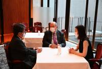 Japonya'da bulunan Ermenistan Cumhurbaşkanı, JBIC Başkanı ile görüştü