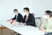 Alen Simonyan a rencontré le Président du parlement géorgien Kakha Kuchava

