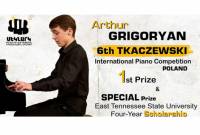 Ermeni piyanist uluslararası bir yarışmada birinciliği kazandı
