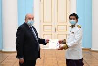 Newly appointed Ambassador of Cambodia to Armenia presents credentials to President of 
Armenia