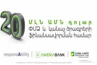 Ameriabank signs USD 20 million loan agreements with responsAbility and the Global Climate 
Partnership Fund