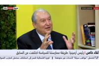 أرمينيا بلد صغيرة ولكن الأرمن شعب عالمي-الرئيس أرمين سركيسيان في مقابلية مع قناة سكاي نيوز 
عربية-