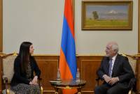 Ermenistan Cumhurbaşkanı Sırbistan Büyükelçisi Tatjana Panajotovic Cvetkovic’i kabul etti