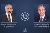 رئيس الوزراء الأرميني نيكول باشينيان يجري محادثة هاتفية مع وزير خارجية الولايات المتحدة أنتوني 
بلينكين وبحث عدة قضايا