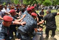 Two demonstrators, two police officers hospitalized in Yerevan 