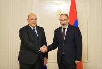 PM Pashinyan highlights opening of regional infrastructures in a meeting with Mikhail Mishustin
