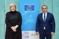 Arman Dilanyan a rencontré la Commissaire aux droits de l'homme du Conseil de l'Europe à 
Strasbourg