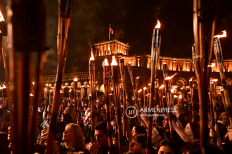 Torchlight procession in Yerevan marking 109th anniversary 
of Armenian Genocide